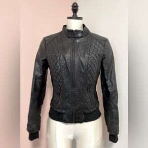 CI SONO faux leather moto bomber jacket